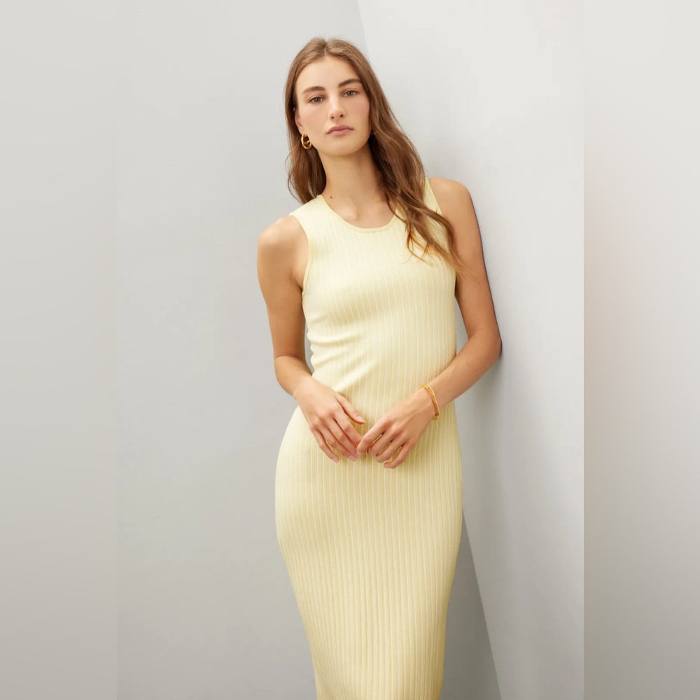 Jason Wu Light Yellow Sleeveless Midi Dress